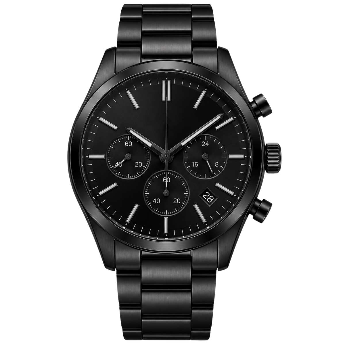 Premium Stainless Steel Chronograph Watch – Midnight Black | DRUMPERRY