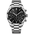 Premium Stainless Steel Chronograph Watch – Silver & Black | DRUMPERRY