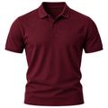 Premium Cotton Piqué Polo Shirt – Deep Burgundy | DRUMPERRY